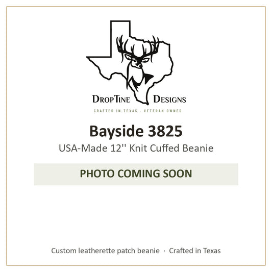 Photo coming soon: Bayside 3825 USA-Made 12'' Knit Cuffed Beanie