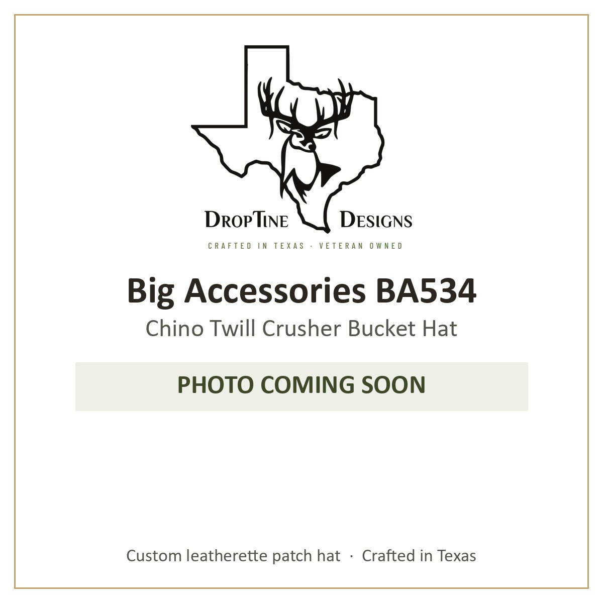Photo coming soon: Big Accessories BA534 Chino Twill Crusher Bucket Hat