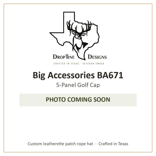 Photo coming soon: Big Accessories BA671 5-Panel Golf Cap