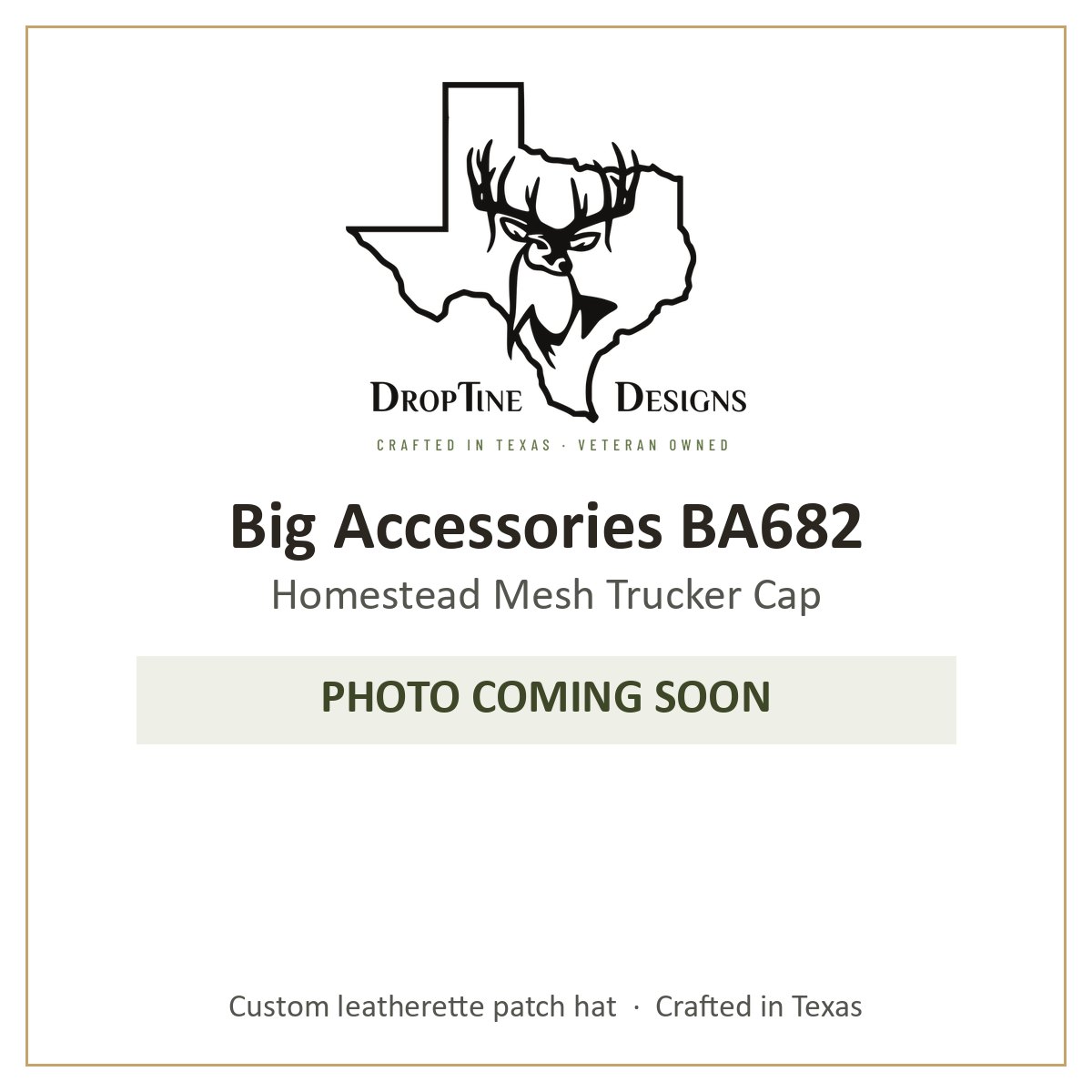 Photo coming soon: Big Accessories BA682 Homestead Mesh Trucker Cap
