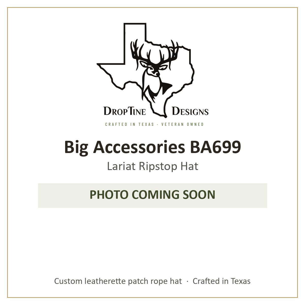 Photo coming soon: Big Accessories BA699 Lariat Ripstop Hat