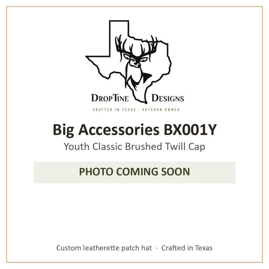 Photo coming soon: Big Accessories BX001Y Youth Classic Brushed Twill Cap