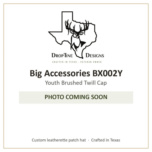 Photo coming soon: Big Accessories BX002Y Youth Brushed Twill Cap