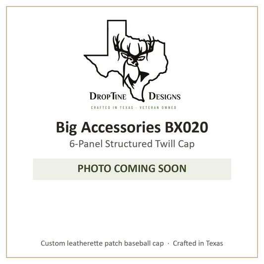 Photo coming soon: Big Accessories BX020 6-Panel Structured Twill Cap