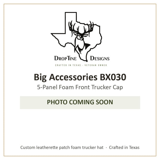 Photo coming soon: Big Accessories BX030 5-Panel Foam Front Trucker Cap