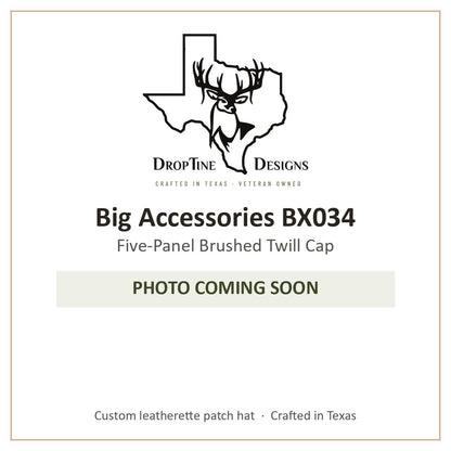 Photo coming soon: Big Accessories BX034 Five-Panel Brushed Twill Cap