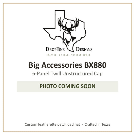Photo coming soon: Big Accessories BX880 6-Panel Twill Unstructured Cap