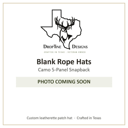 Photo coming soon: Blank Rope Hats Camo 5-Panel Snapback
