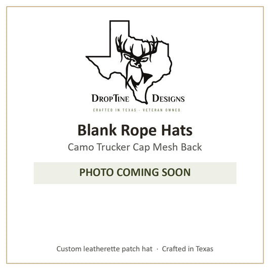 Photo coming soon: Blank Rope Hats Camo Trucker Cap Mesh Back