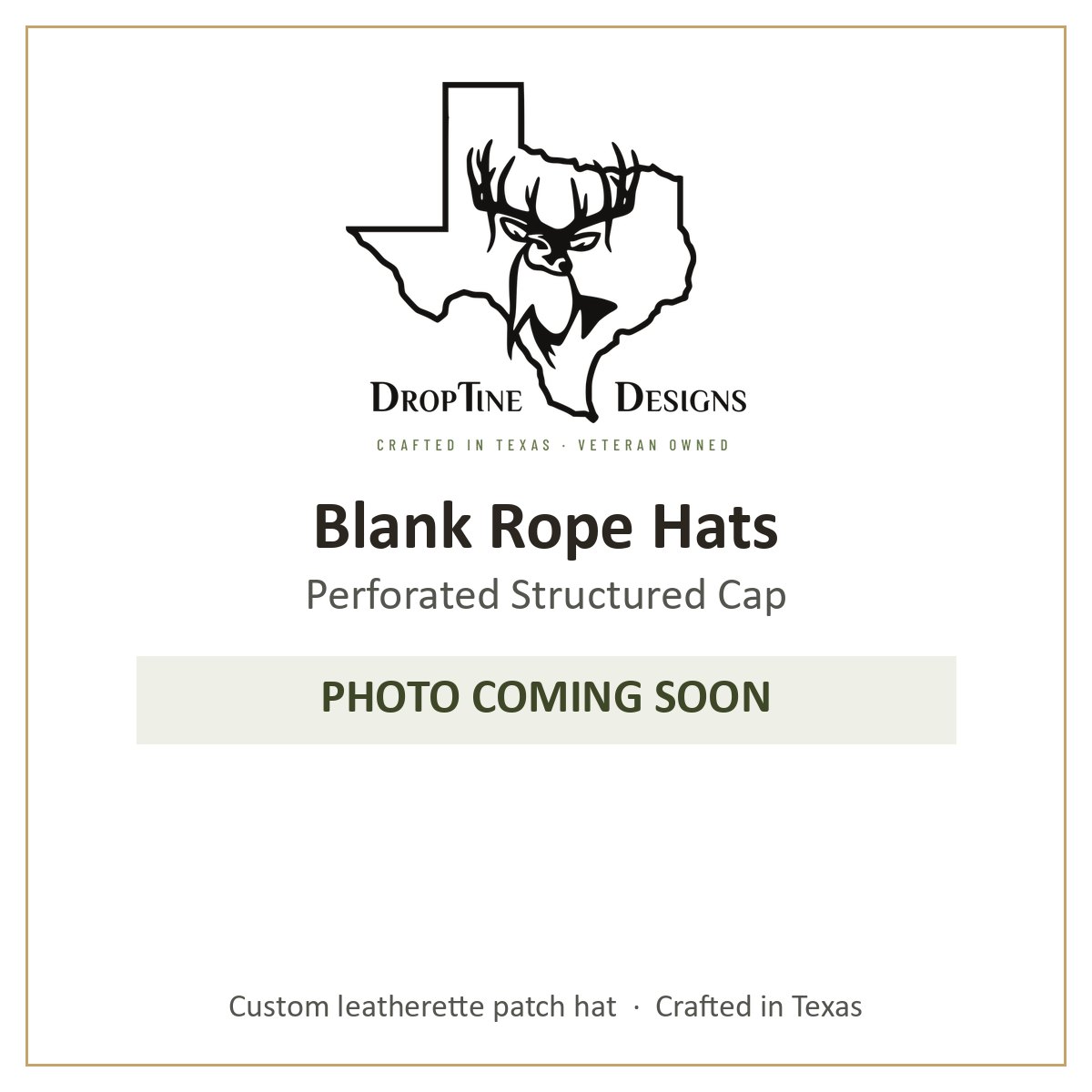 Photo coming soon: Blank Rope Hats Perforated Structured Cap