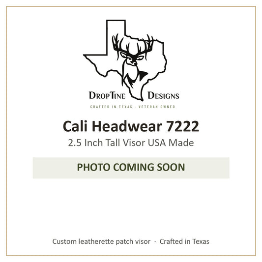 Photo coming soon: Cali Headwear 7222 2.5 Inch Tall Visor USA Made