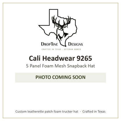 Photo coming soon: Cali Headwear 9265 5 Panel Foam Mesh Snapback Hat