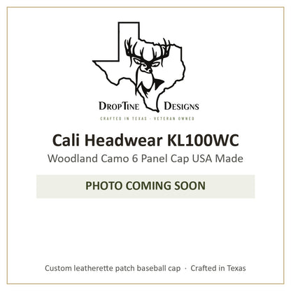 Photo coming soon: Cali Headwear KL100WC Woodland Camo 6 Panel Cap USA Made