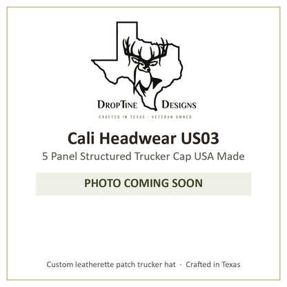 Photo coming soon: Cali Headwear US03 5 Panel Structured Trucker Cap USA Made
