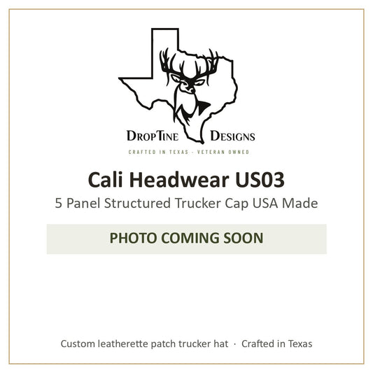 Photo coming soon: Cali Headwear US03 5 Panel Structured Trucker Cap USA Made