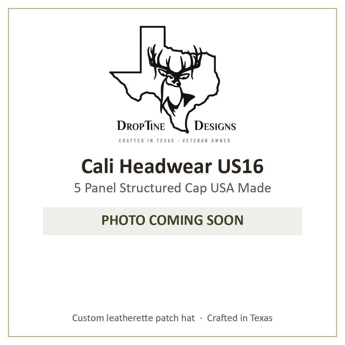 Photo coming soon: Cali Headwear US16 5 Panel Structured Cap USA Made