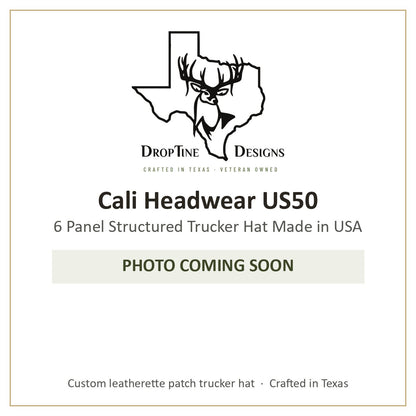 Photo coming soon: Cali Headwear US50 6 Panel Structured Trucker Hat Made in USA