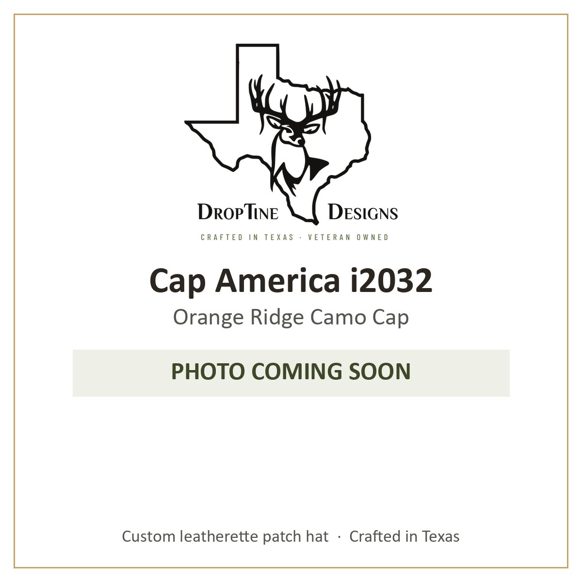Photo coming soon: Cap America i2032 Orange Ridge Camo Cap