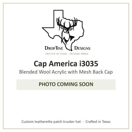 Photo coming soon: Cap America i3035 Blended Wool Acrylic with Mesh Back Cap