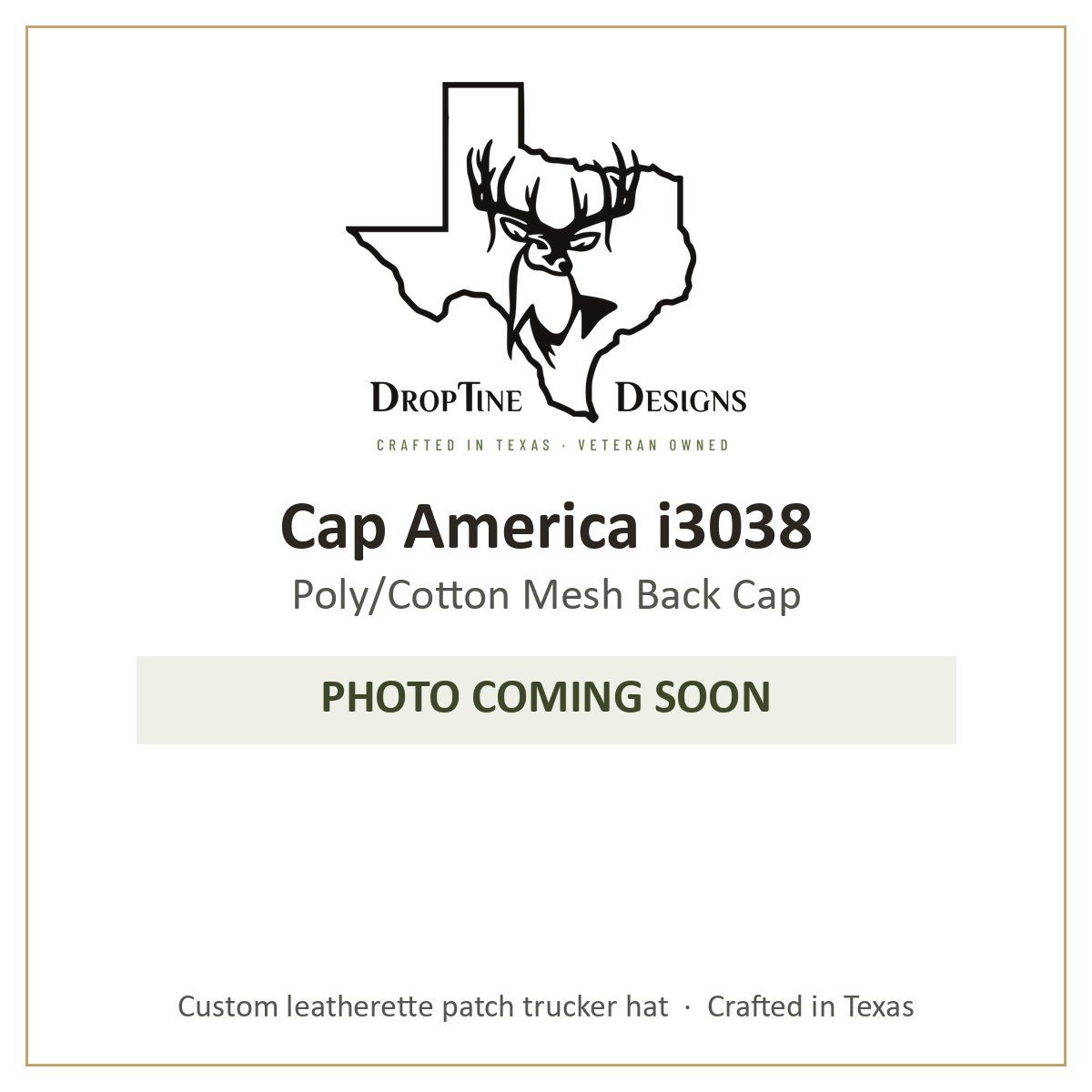 Photo coming soon: Cap America i3038 Poly/Cotton Mesh Back Cap