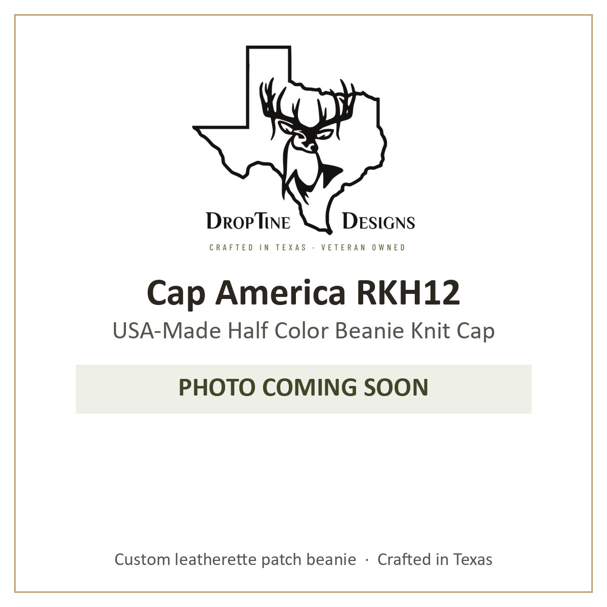 Photo coming soon: Cap America RKH12 USA-Made Half Color Beanie Knit Cap