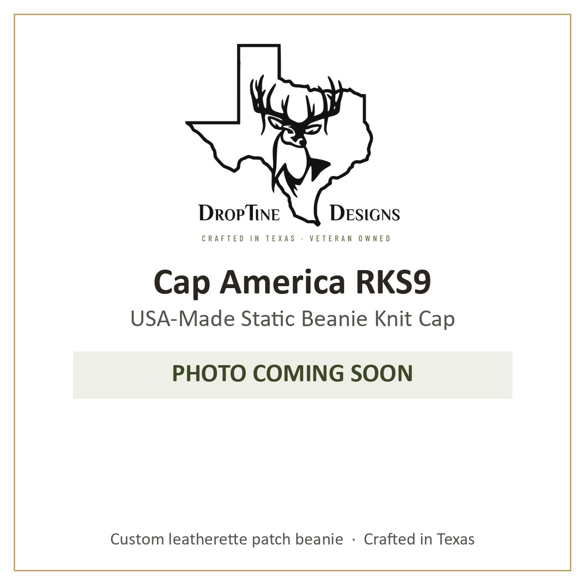 Photo coming soon: Cap America RKS9 USA-Made Static Beanie Knit Cap