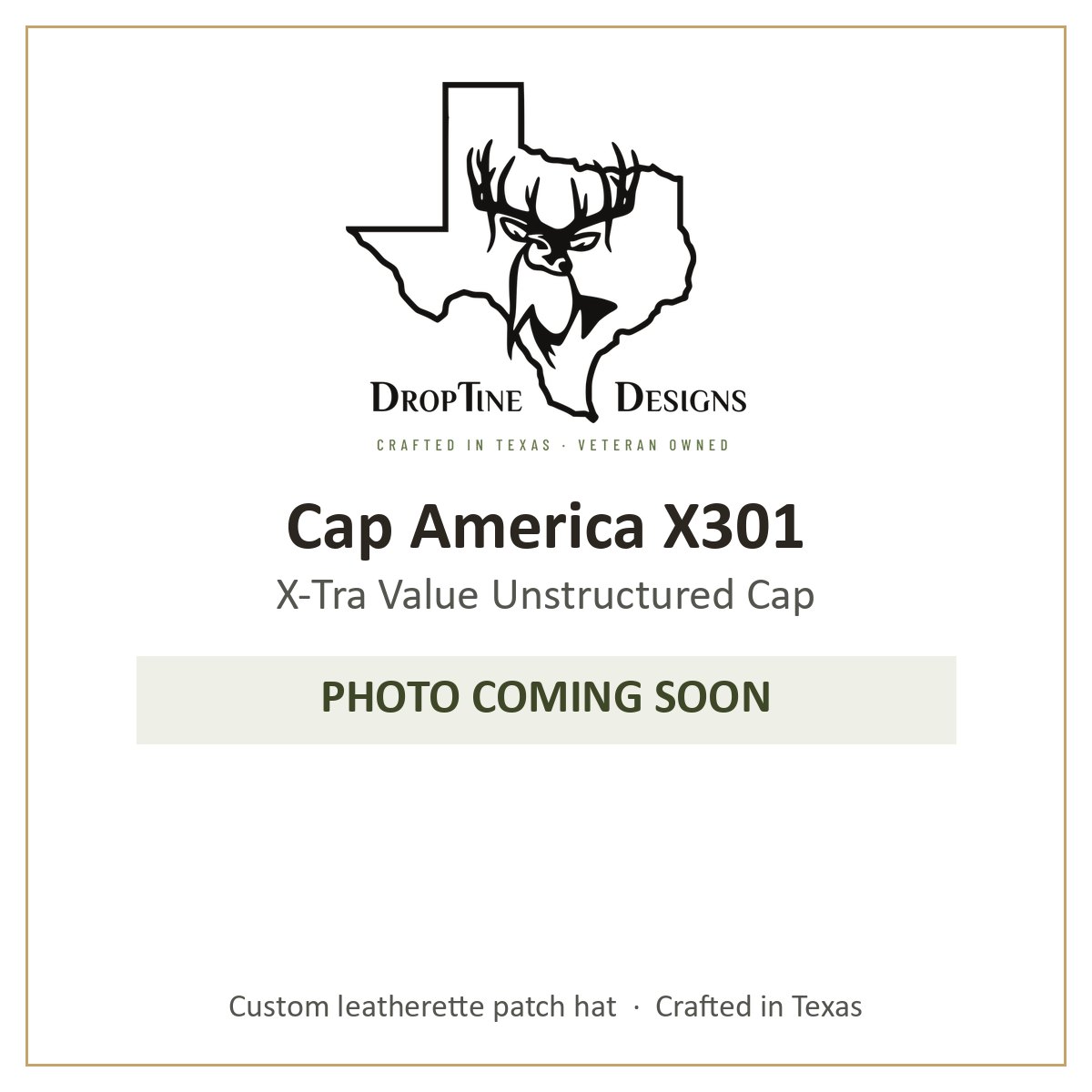 Photo coming soon: Cap America X301 X-Tra Value Unstructured Cap