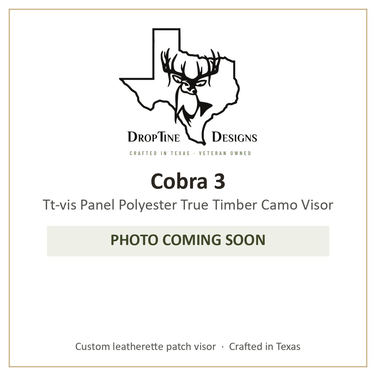 Photo coming soon: Cobra 3 Tt-vis Panel Polyester True Timber Camo Visor