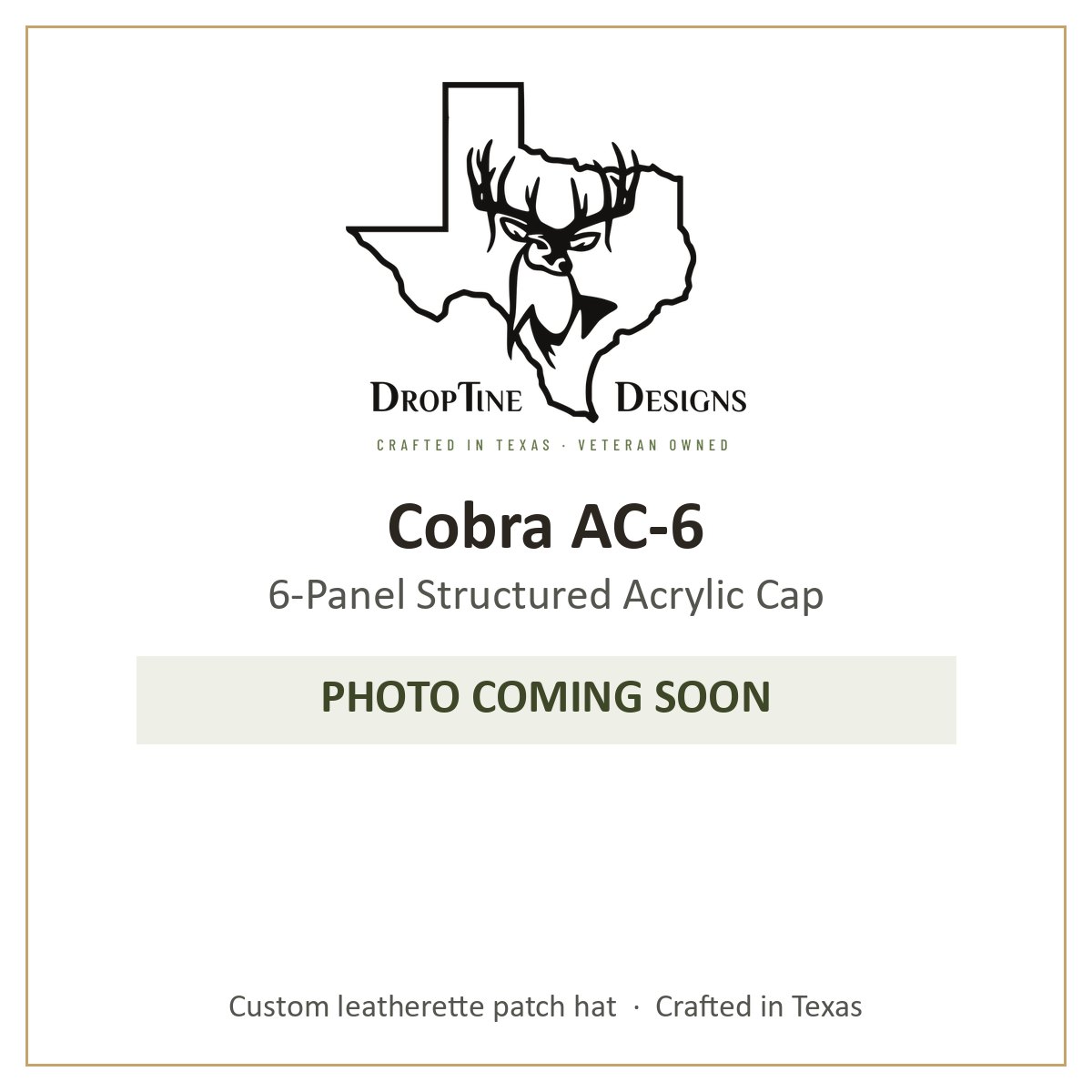 Photo coming soon: Cobra AC-6 6-Panel Structured Acrylic Cap