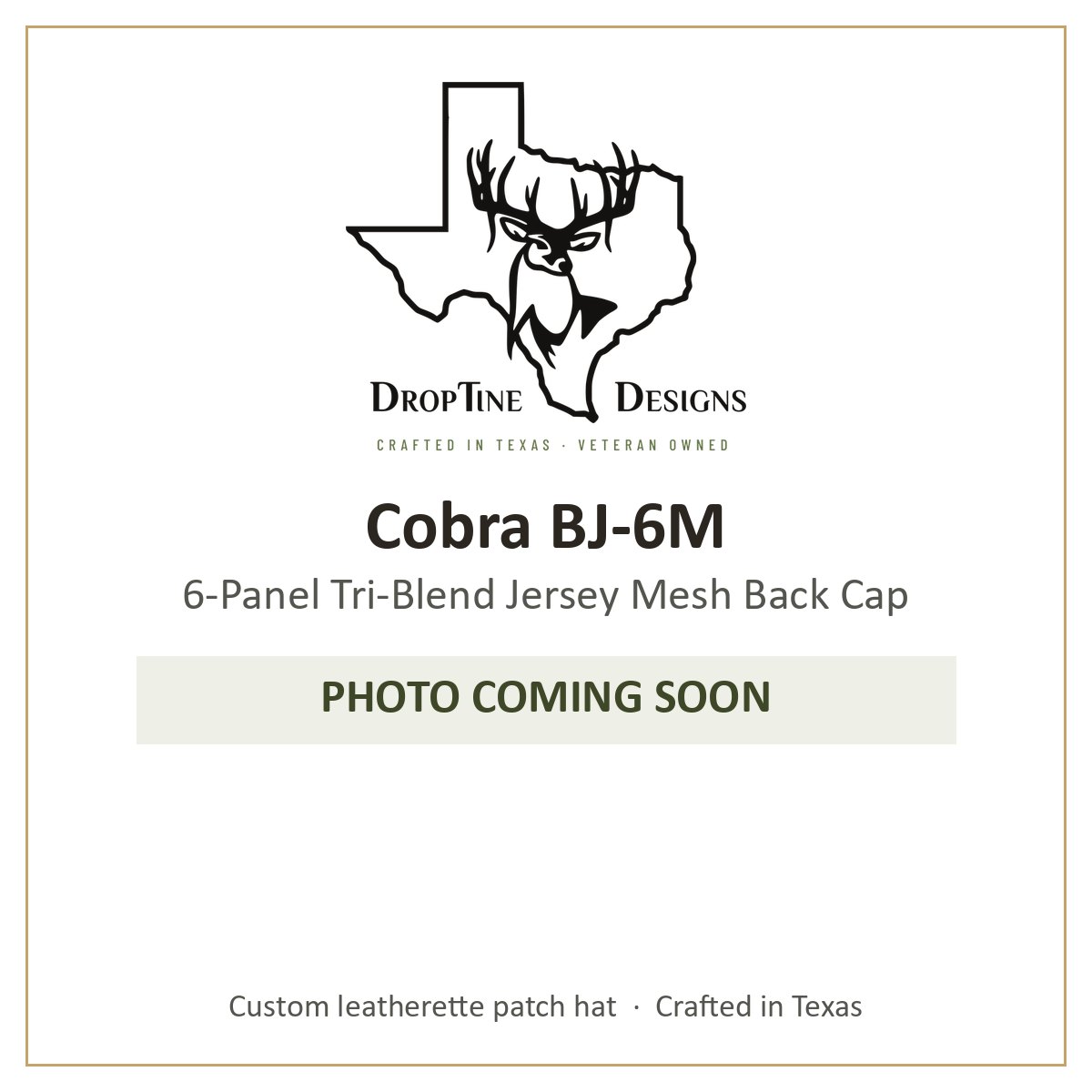 Photo coming soon: Cobra BJ-6M 6-Panel Tri-Blend Jersey Mesh Back Cap