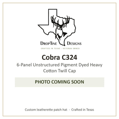 Photo coming soon: Cobra C324 6-Panel Unstructured Pigment Dyed Heavy Cotton Twill Cap