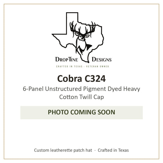 Photo coming soon: Cobra C324 6-Panel Unstructured Pigment Dyed Heavy Cotton Twill Cap