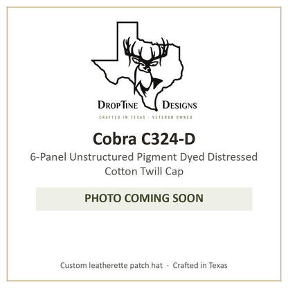 Photo coming soon: Cobra C324-D 6-Panel Unstructured Pigment Dyed Distressed Cotton Twill Cap