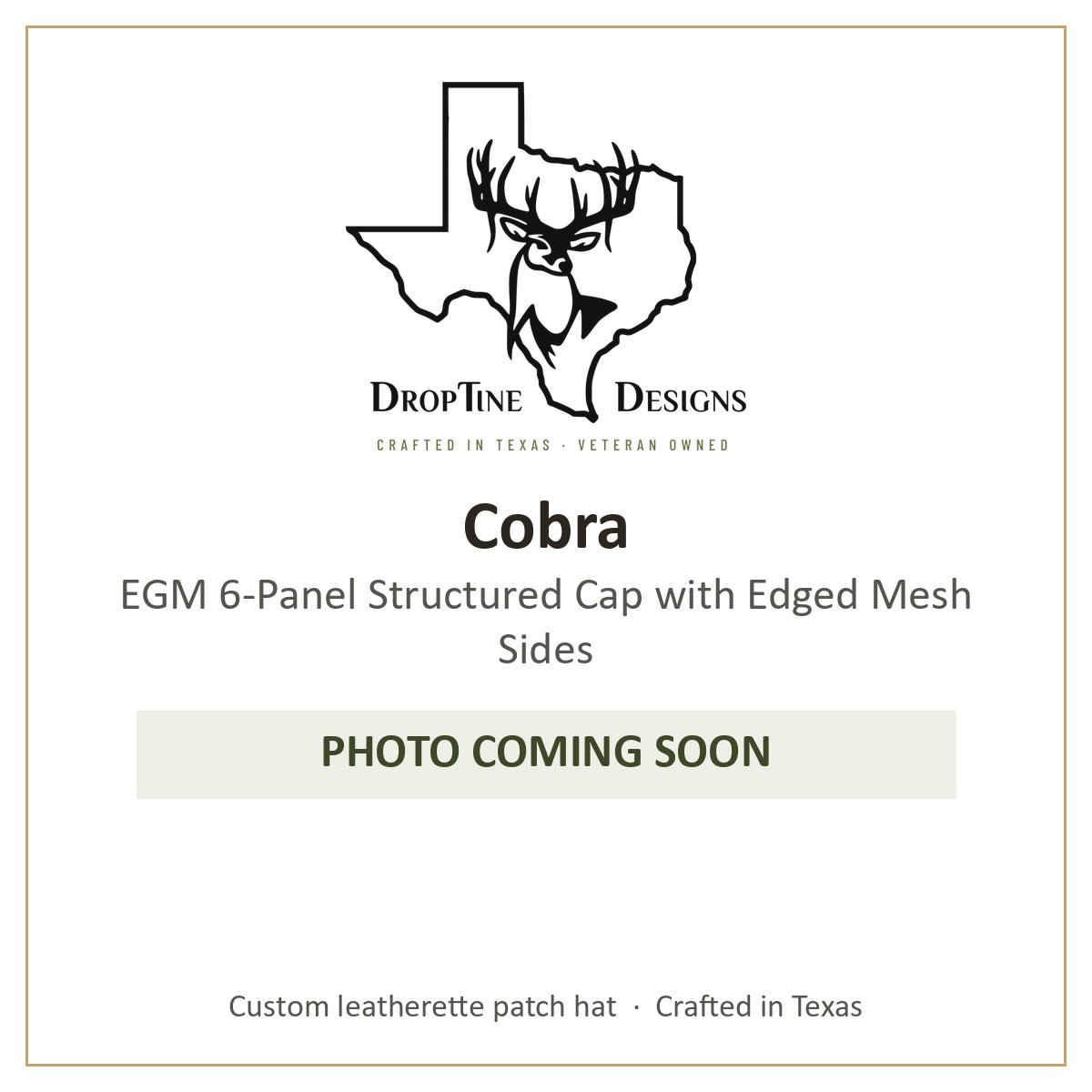 Photo coming soon: Cobra EGM 6-Panel Structured Cap with Edged Mesh Sides