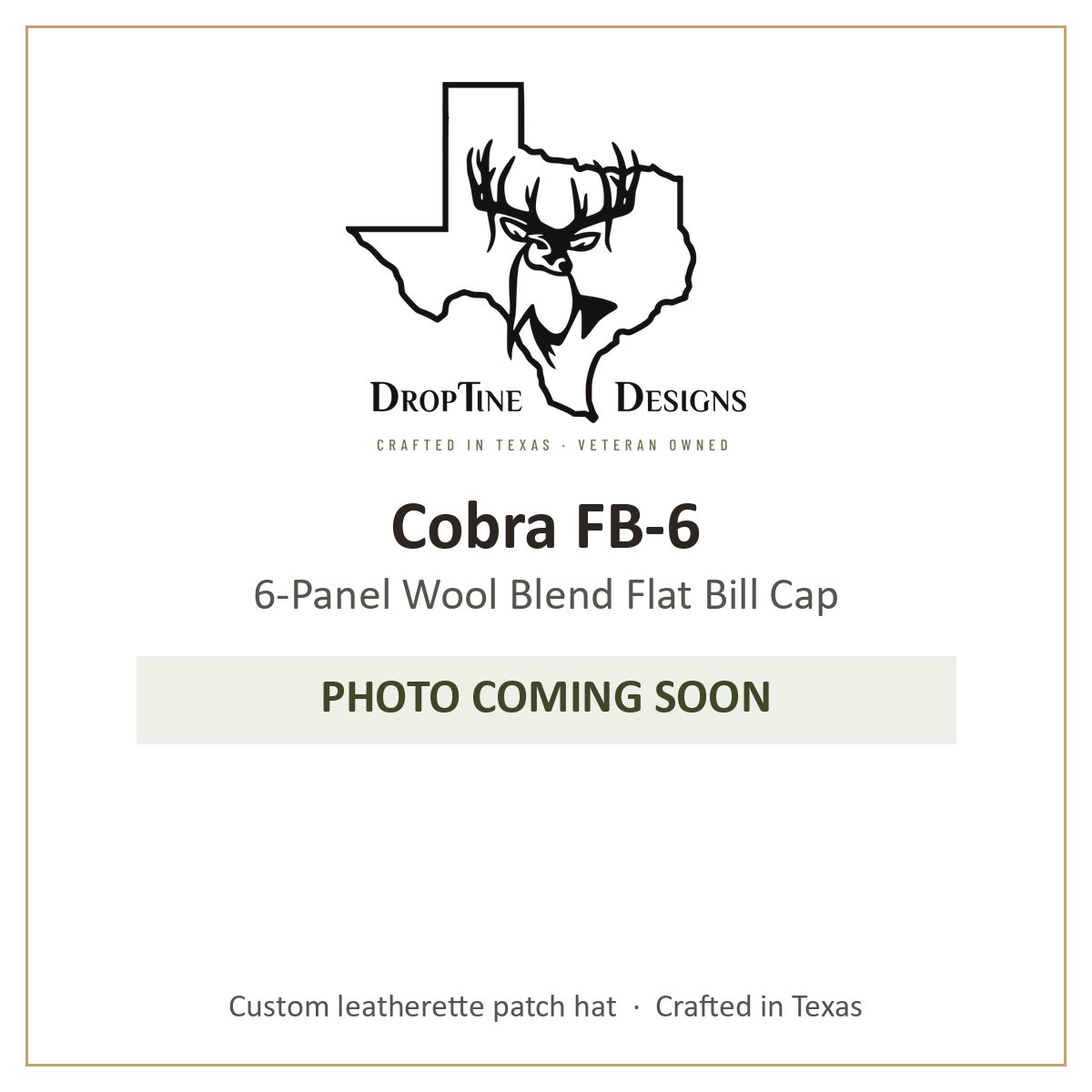 Photo coming soon: Cobra FB-6 6-Panel Wool Blend Flat Bill Cap