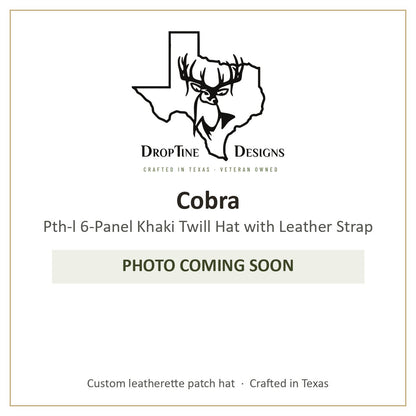 Photo coming soon: Cobra Pth-l 6-Panel Khaki Twill Hat with Leather Strap