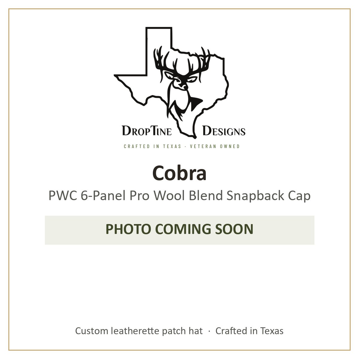 Photo coming soon: Cobra PWC 6-Panel Pro Wool Blend Snapback Cap