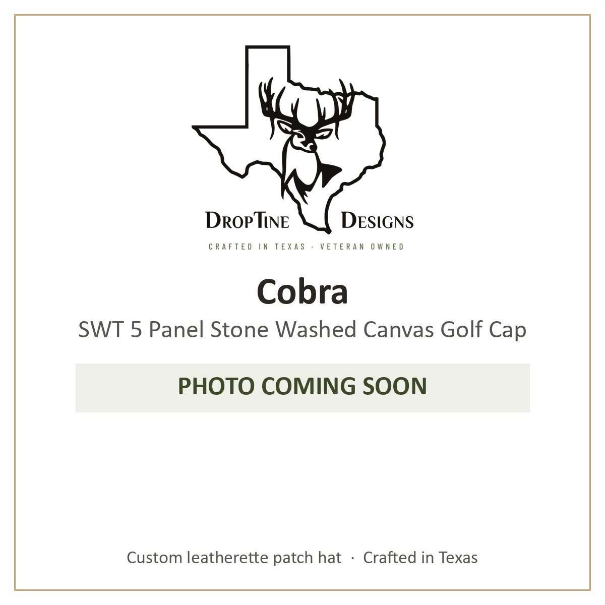 Photo coming soon: Cobra SWT 5 Panel Stone Washed Canvas Golf Cap
