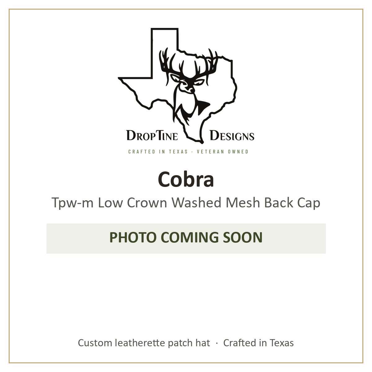 Photo coming soon: Cobra Tpw-m Low Crown Washed Mesh Back Cap