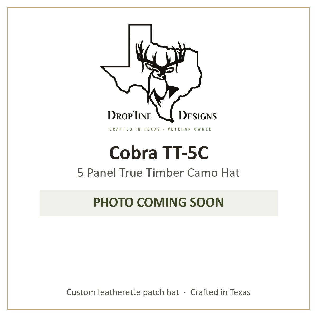 Photo coming soon: Cobra TT-5C 5 Panel True Timber Camo Hat