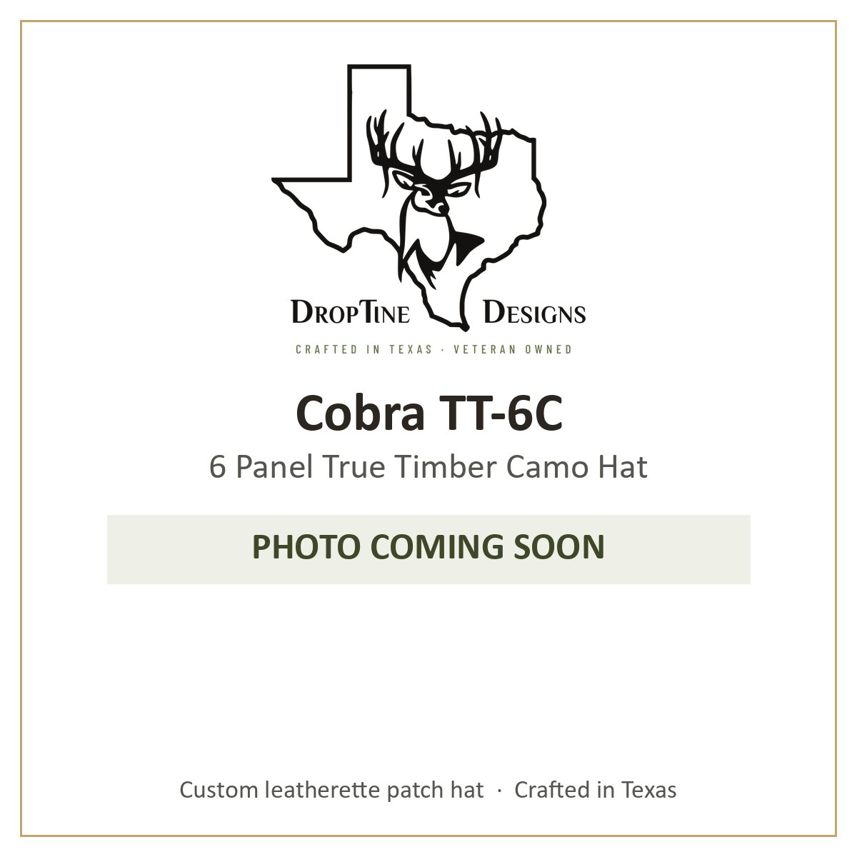 Photo coming soon: Cobra TT-6C 6 Panel True Timber Camo Hat