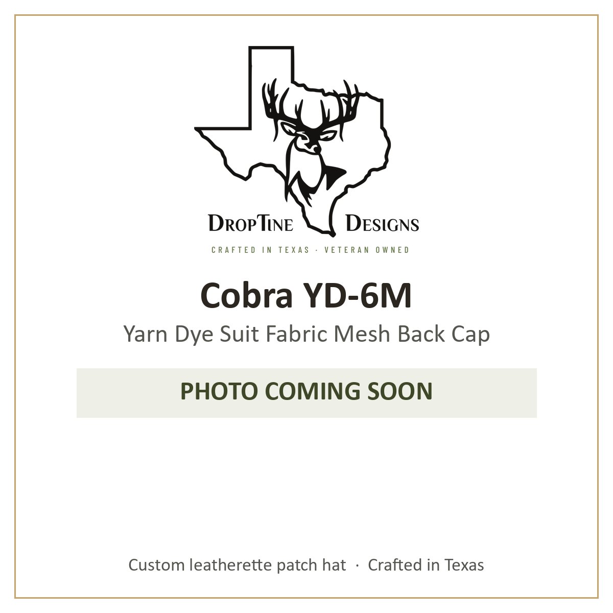 Photo coming soon: Cobra YD-6M Yarn Dye Suit Fabric Mesh Back Cap