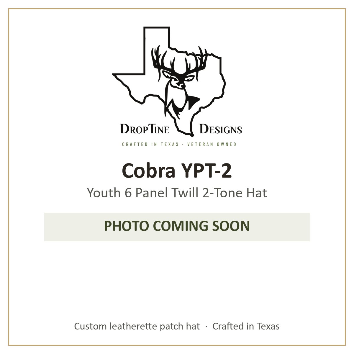 Photo coming soon: Cobra YPT-2 Youth 6 Panel Twill 2-Tone Hat