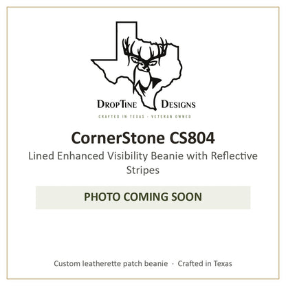 Photo coming soon: CornerStone CS804 Lined Enhanced Visibility Beanie with Reflective Stripes