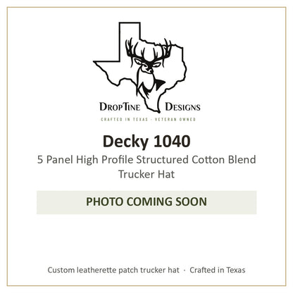 Photo coming soon: Decky 1040 5 Panel High Profile Structured Cotton Blend Trucker Hat