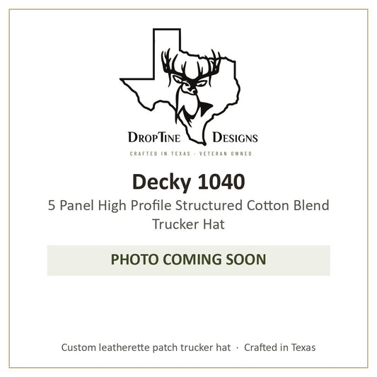 Photo coming soon: Decky 1040 5 Panel High Profile Structured Cotton Blend Trucker Hat