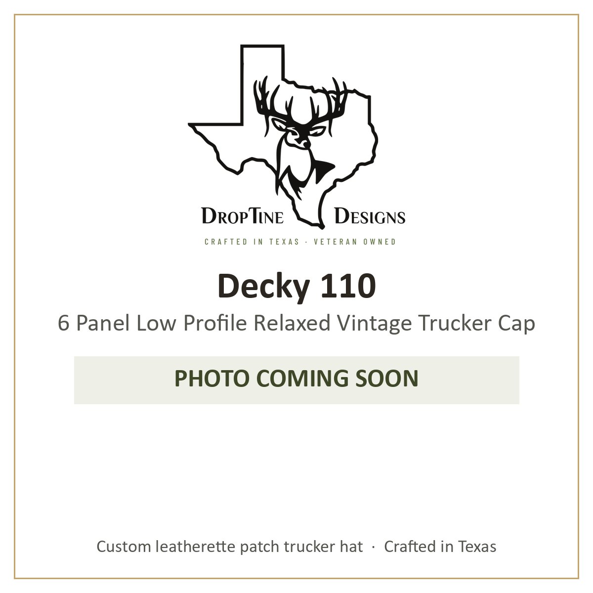 Photo coming soon: Decky 110 6 Panel Low Profile Relaxed Vintage Trucker Cap