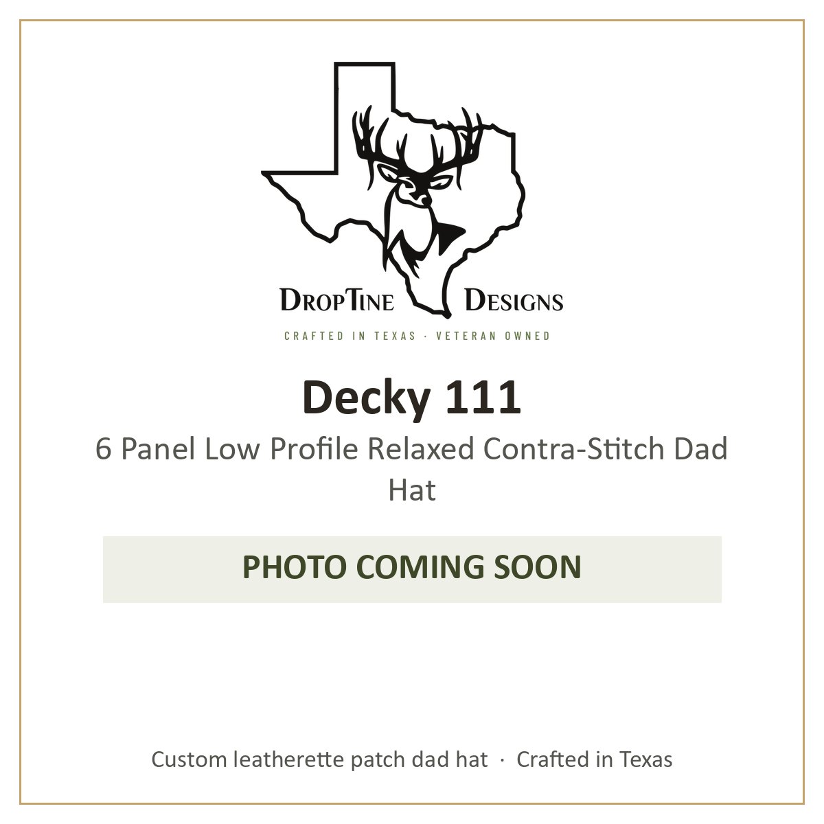 Photo coming soon: Decky 111 6 Panel Low Profile Relaxed Contra-Stitch Dad Hat