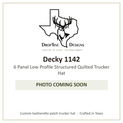 Photo coming soon: Decky 1142 6 Panel Low Profile Structured Quilted Trucker Hat