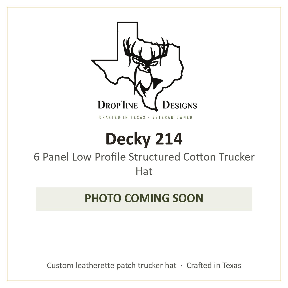 Photo coming soon: Decky 214 6 Panel Low Profile Structured Cotton Trucker Hat